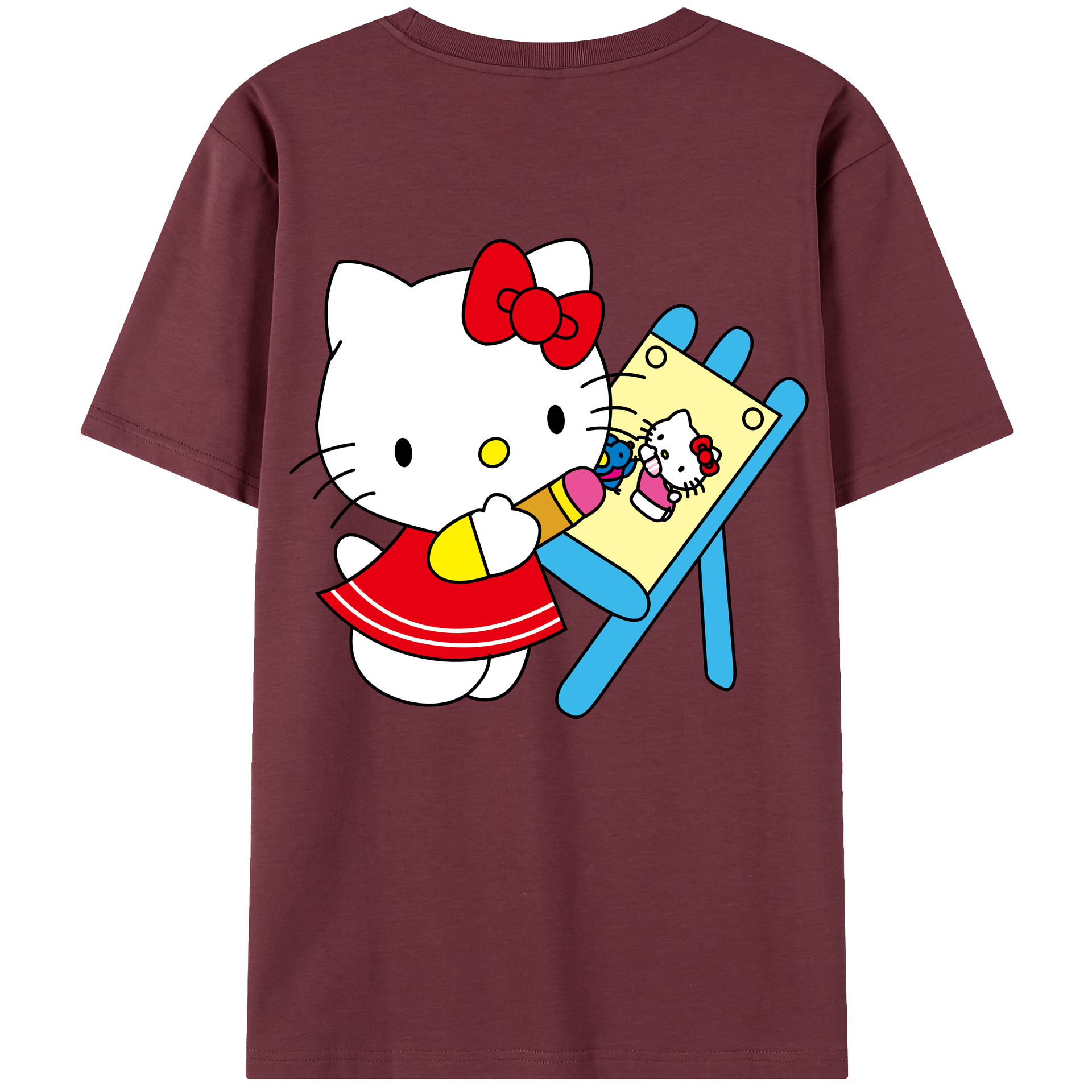 （画像用） Hello Kitty ハローキティ 綿100％半袖Tシャツ（背面プリント）
